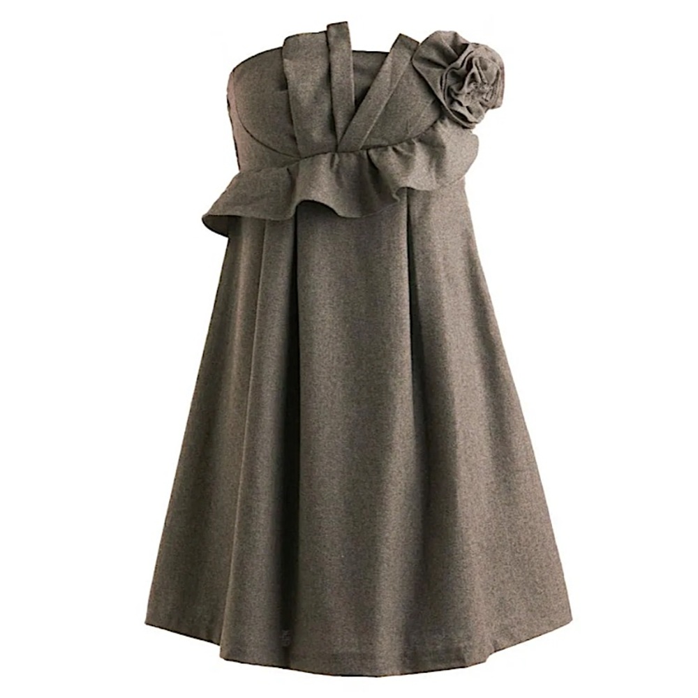 ANTHROPOLOGIE #87 Strapless Gray Wool Blend Dress S M L